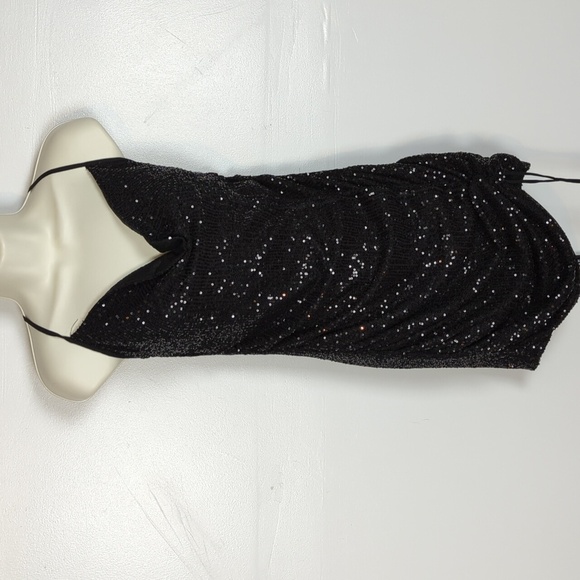 Pretty Little Thing NWT Sequin Ruched Tie Detail Bodycon Dress - Picture 1 of 11